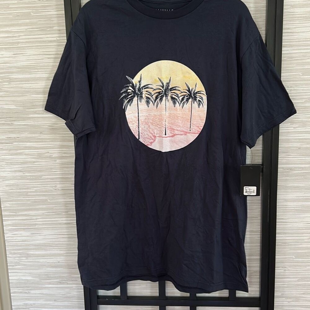 NWT Caliville navy graphic palm tree men's shirt T-shirt size XL